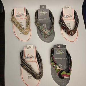5 New Pairs BANDALS Sandal Straps MEDIUM 7 8 9 Flowers‎ Snake Retro Lot